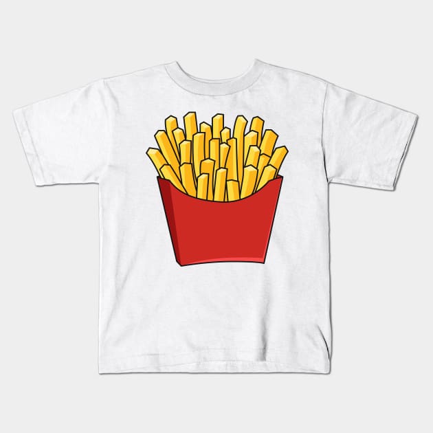 French fries cartoon illustration Kids T-Shirt by Miss Cartoon